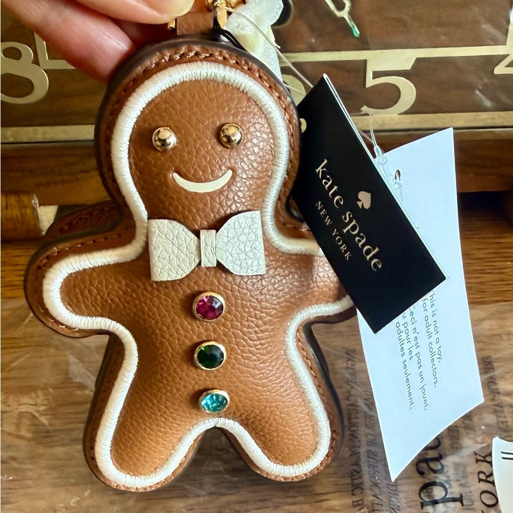 ❤️Authentic NWT Kate Spade Gingerbread Man Leather Bag charm❤️ - Picture 12 of 13